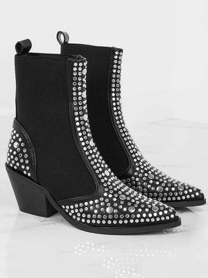 Studded Pointed Toe Booties