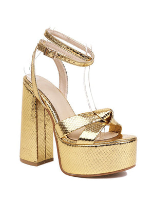 Metallic Platform High Heels