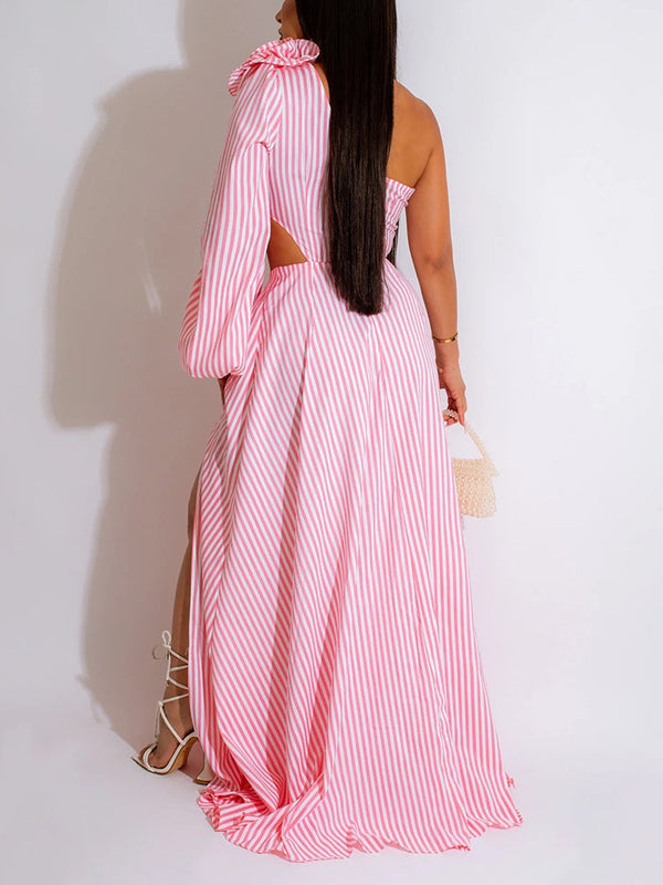 Striped Slit Maxi Dress