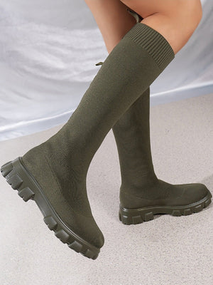 Knitted Flat Heel Sock Boots