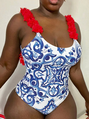 Floral Strap Swimsuit Set