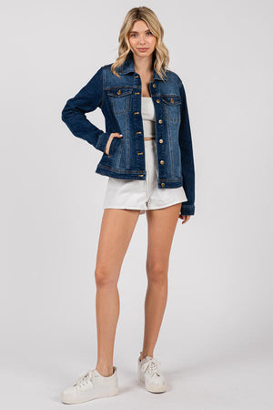 Women's Classic Denim Jacket - Button Front Trucker Style, Regular Fit