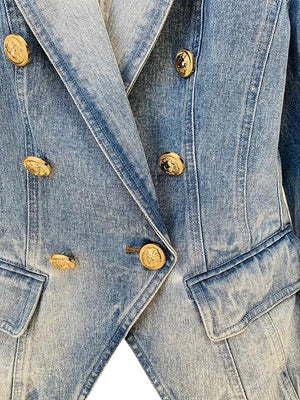 Double-breasted Denim Blazer