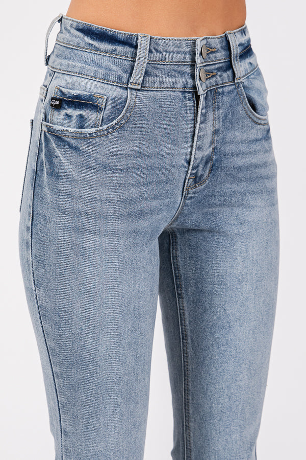 Women's Flare Jeans Mid Waisted Wide Leg Jeans
