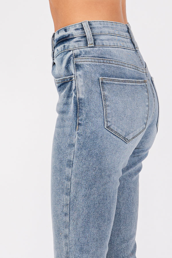 Women's Flare Jeans Mid Waisted Wide Leg Jeans
