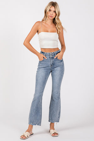 Women's Flare Jeans Mid Waisted Wide Leg Jeans