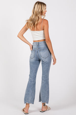 Women's Flare Jeans Mid Waisted Wide Leg Jeans