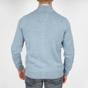 Men's Versatile Solid Color Zip Knit Sweater