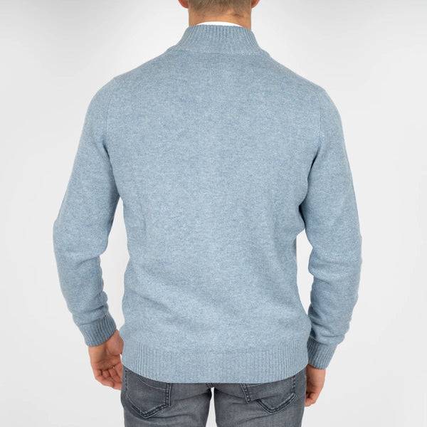 Men's Versatile Solid Color Zip Knit Sweater