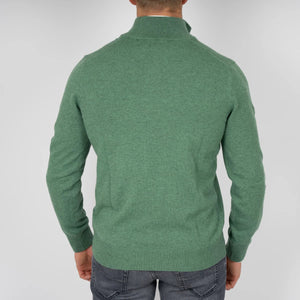 Men's Solid Color Stand-Up Collar Zipper Knit Sweater