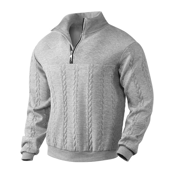 Men's Stand Collar Quarter Zip Sweatshirt