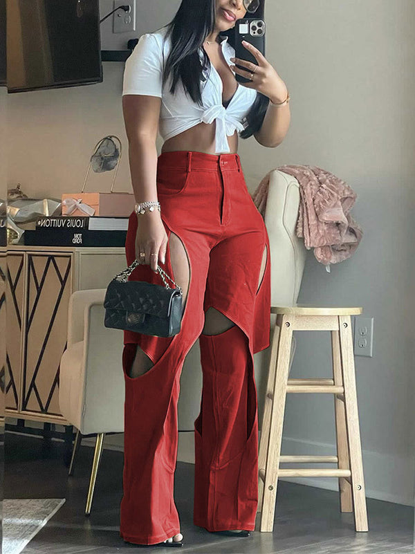 High Waist Cutout Pants