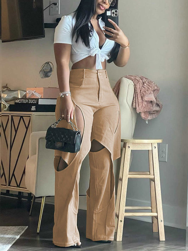 High Waist Cutout Pants