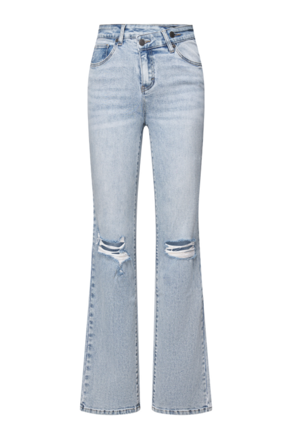 ONESO Women Bootcut Ripped Wide Leg Jeans