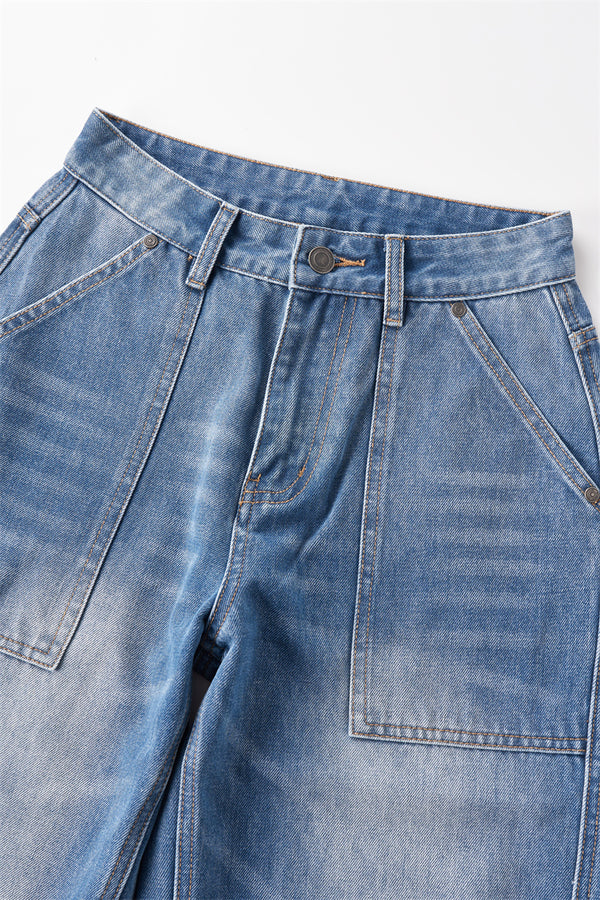 Length Barrel Leg Jeans