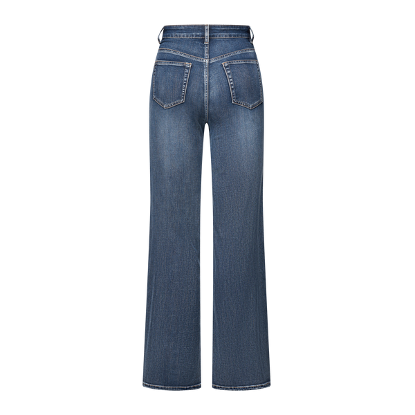 Women High Rise Stretch Straight Leg Baggy Jeans SH25F012