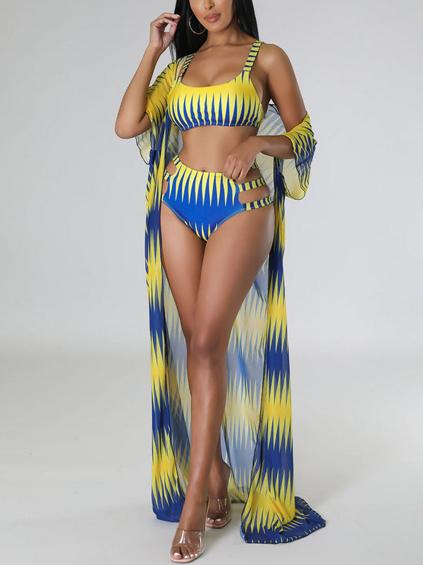 3PC Cut Out Swimsuit Set