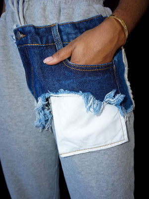 Mixed Up Denim Sweatpants