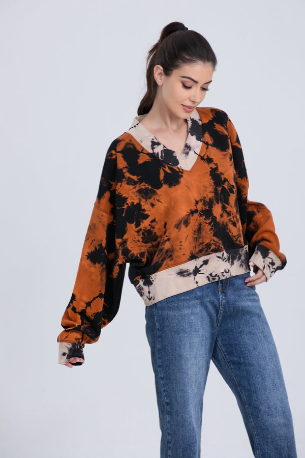 Ink Print Pullover Regular Fit Sweatshirt