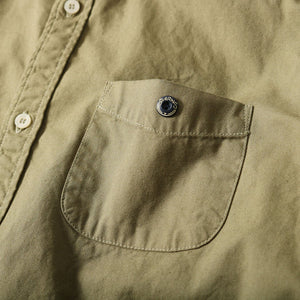 Men's Small Standing Collar Oxford Button Down Shirt