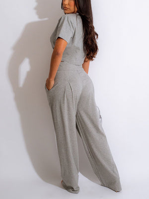 Drawstring Top Pant Set