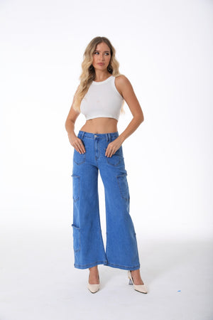 Wide Leg Jeans for Women Trendy Mid Waisted Baggy Flare Jeans