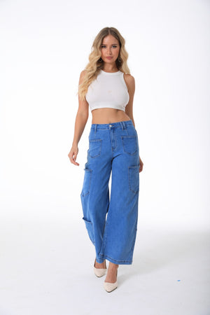 Wide Leg Jeans for Women Trendy Mid Waisted Baggy Flare Jeans