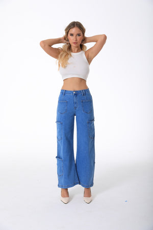 Wide Leg Jeans for Women Trendy Mid Waisted Baggy Flare Jeans