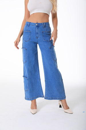 Wide Leg Jeans for Women Trendy Mid Waisted Baggy Flare Jeans