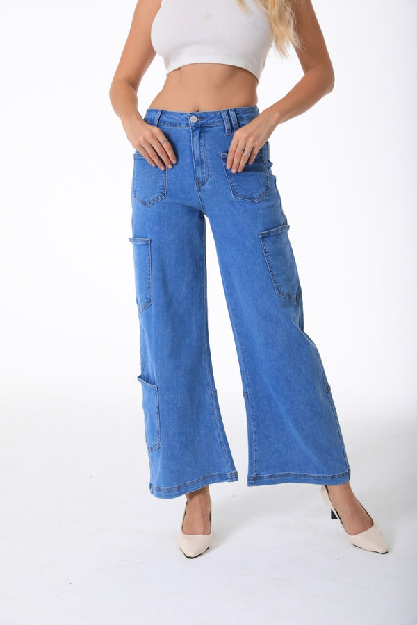 Wide Leg Jeans for Women Trendy Mid Waisted Baggy Flare Jeans