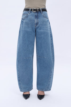 High Waist Barrel Leg Leans By No Brand Womens High Waist Casual Denim Pants