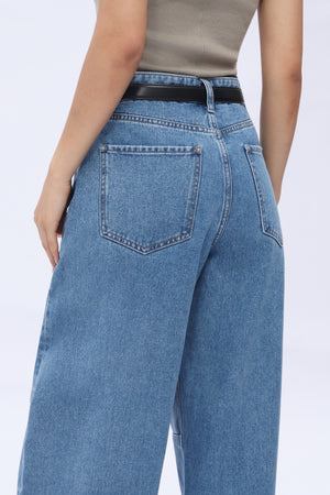 High Waist Barrel Leg Leans By No Brand Womens High Waist Casual Denim Pants