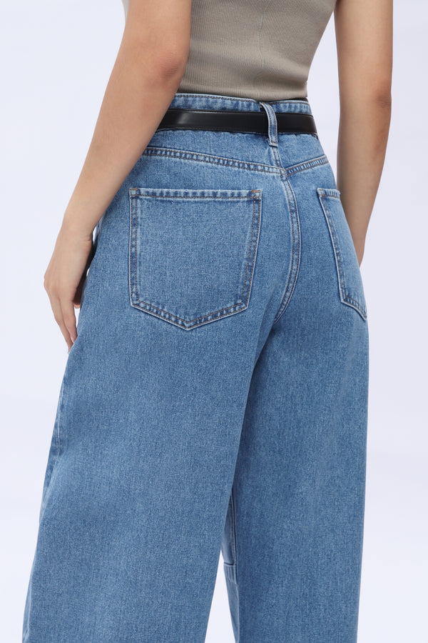 High Waist Barrel Leg Leans By No Brand Womens High Waist Casual Denim Pants