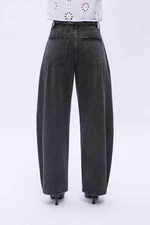 High Waist Barrel Leg Leans By No Brand Womens High Waist Casual Denim Pants
