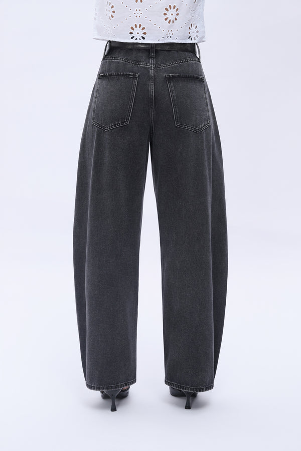 High Waist Barrel Leg Leans By No Brand Womens High Waist Casual Denim Pants