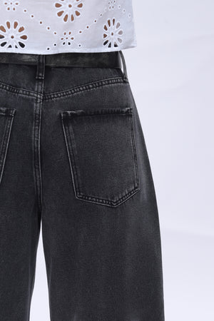 SHAPUM High Waist Barrel Leg Leans Womens High Waist Casual Denim Pants