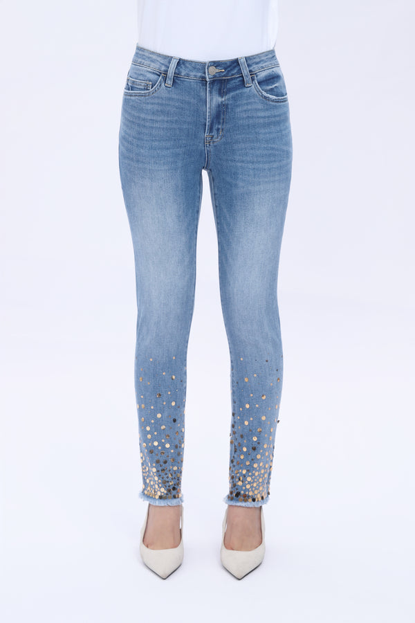ONESO Women's Straight Leg Jeans High Stretchy Mid Rise Trendy Straight Leg Jeans Classic Fit Denim Jeans for Women