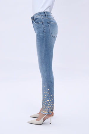 ONESO Women's Straight Leg Jeans High Stretchy Mid Rise Trendy Straight Leg Jeans Classic Fit Denim Jeans for Women