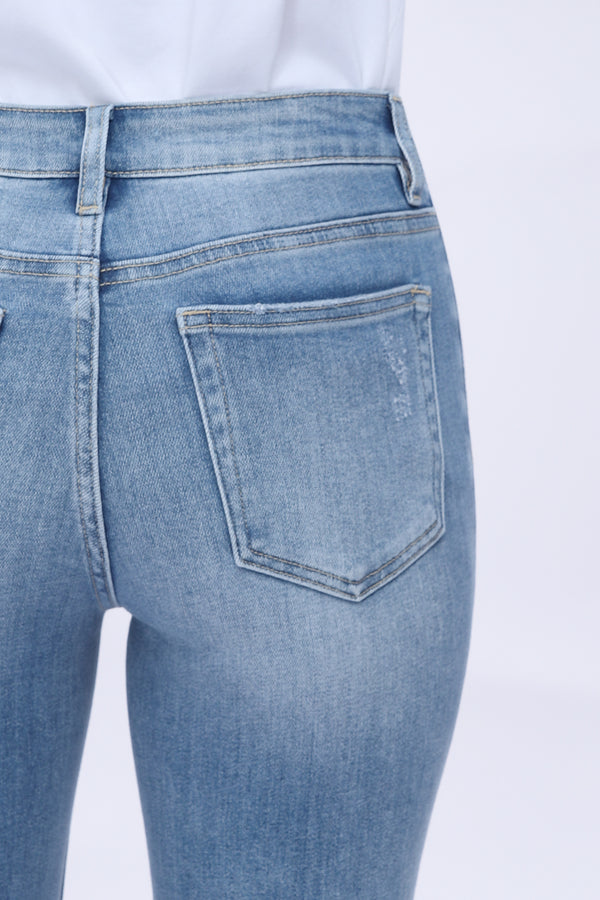 ONESO Women's Straight Leg Jeans High Stretchy Mid Rise Trendy Straight Leg Jeans Classic Fit Denim Jeans for Women