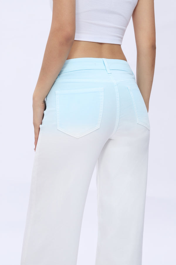 Mid-Low Rise Baggy Jeans Wide Leg for Women Stretchy Bottom Lady Basic Comfortable Denim