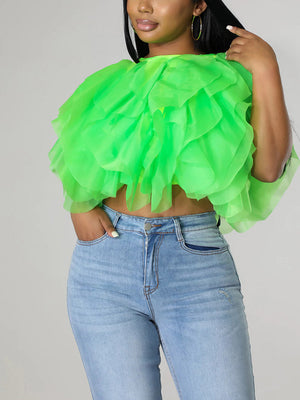 Sleeveless Tulle Top