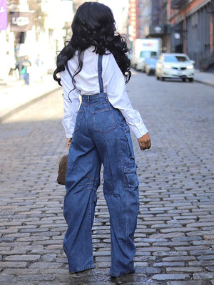 Denim Cargo Pocket Overall