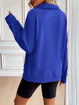 Half Zip Raglan Sleeve Sweatshirt