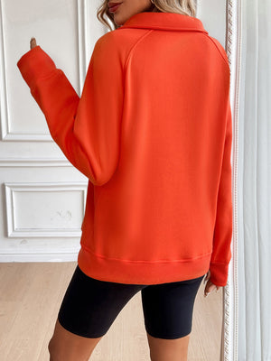 Half Zip Raglan Sleeve Sweatshirt