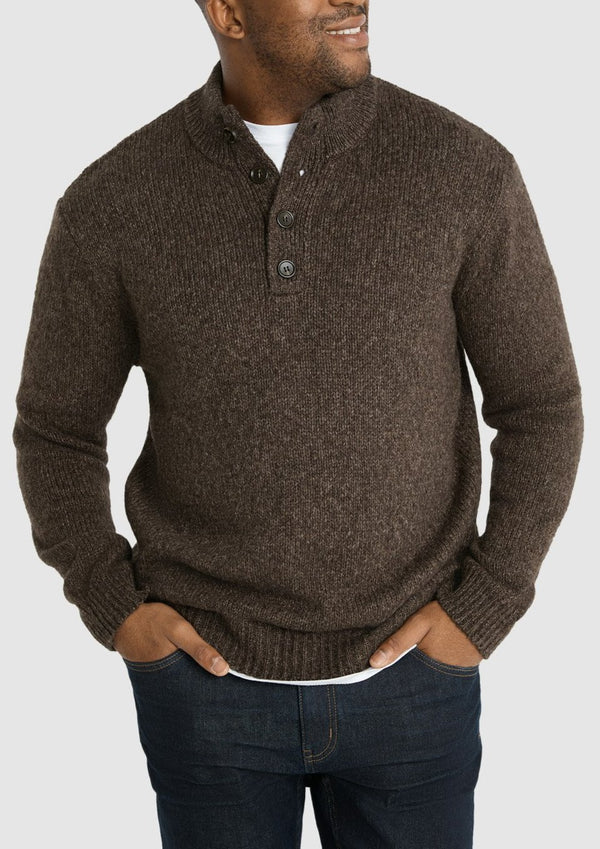 Men's Basic Turtleneck Button Down Sweater