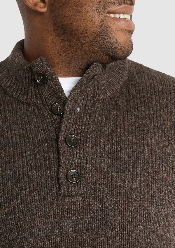 Men's Basic Turtleneck Button Down Sweater