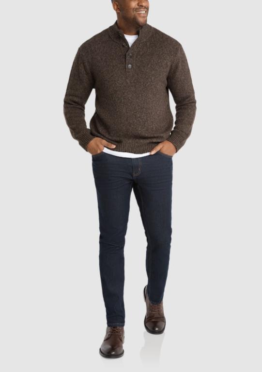 Men's Basic Turtleneck Button Down Sweater