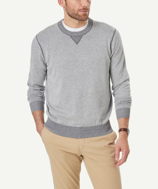 Men's Two Color Crew Neck Knit Shirt