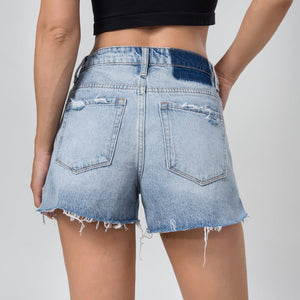 ONESO Women Denim High Rise Distressed Ripped Casual Summer Hot Short Pants Jeans