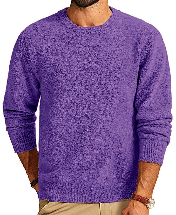 Men's Plush Round Neck Long Sleeve Sweatshirt